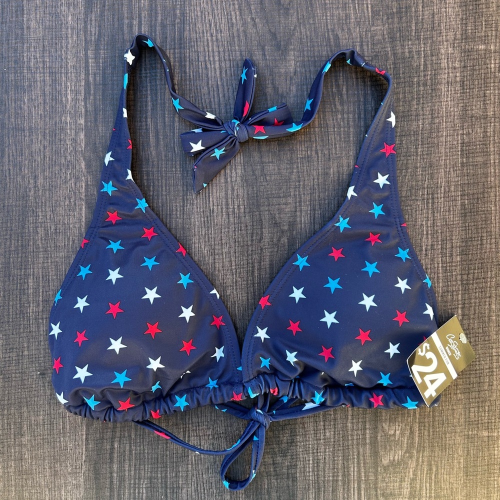 City Streets Bikini Swimsuit Top - Blue Star
